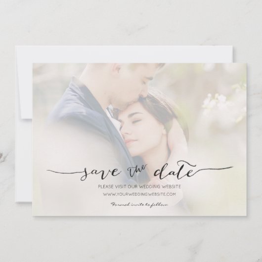Hand Lettered 3 Save the Date Card (Rückseite)