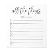 Hand-Lettered All the Things Personalized Notizblock (Vorderseite)