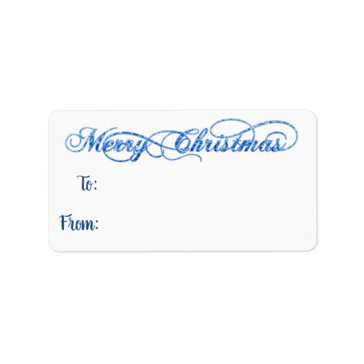 Hand Lettered Blue Navy Frohe Weihnachtsschrift Adressaufkleber (Vorne)