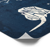 Hand Lettered Blue USA Map Poster (Ecke)