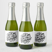 Hand lettered Bridesmaid Proposal Mini Champagne Schaumweinetikett (Flaschen)