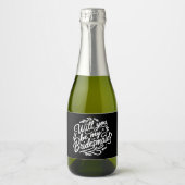 Hand lettered Bridesmaid Proposal Mini Champagne Schaumweinetikett (Vorderseite)
