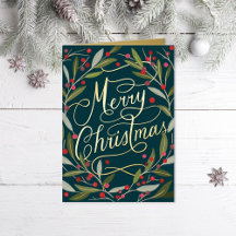 Hand Lettered Christmas California Holly