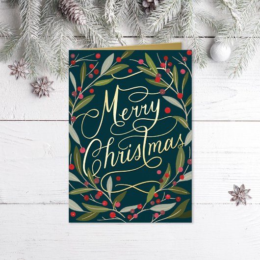 Hand Lettered Christmas California Holly