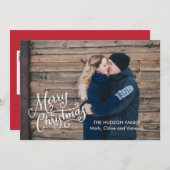 Hand Lettered Christmas Full Foto Feiertagskarte (Vorne/Hinten)