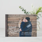 Hand Lettered Christmas Full Foto Feiertagskarte (Stehend Vorderseite)