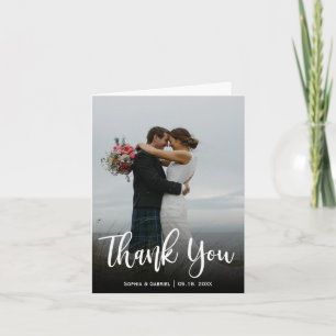 Hand Lettered Elegant Wedding Foto Vielen Dank  Dankeskarte