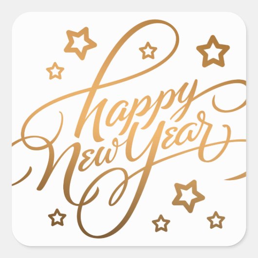 HAND-LETTERED GLÜCKLICH NEUJAHR GREETING | STICKER (Vorderseite)