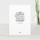 Hand Lettered Grandchildren Make Life Grand Quote Karte (Rückseite)