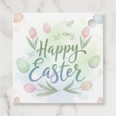 Hand-Lettered Happy Easter Watercolor Geschenkanhänger (Rückseite)