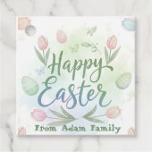 Hand-Lettered Happy Easter Watercolor Geschenkanhänger (Vorderseite)