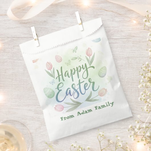 Hand-Lettered Happy Easter Watercolor Geschenktütchen (Ausgeschnitten)