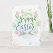 Hand-Lettered Happy Easter Watercolor Greeting  Karte (Vorderseite)