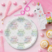 Hand-Lettered Happy Easter Watercolor Pappteller (Party)