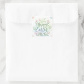 Hand-Lettered Happy Easter Watercolor Quadratischer Aufkleber (Tasche)