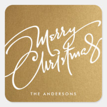 HAND-LETTERED MERRY CHRISTMAS | HOLIDAY STICKER