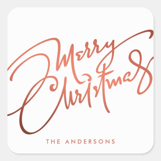 HAND-LETTERED MERRY CHRISTMAS | HOLIDAY STICKER (Vorderseite)