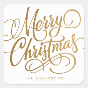 HAND-LETTERED MERRY CHRISTMAS HOLIDAY STICKER