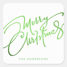 HAND-LETTERED MERRY CHRISTMAS | HOLIDAY STICKER