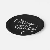 HAND-LETTERED MERRY CHRISTMAS | PARTY PLATE PAPPTELLER (Schrägansicht)
