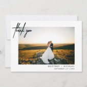 Hand-Lettered Modern Foto Love & Thanks Dankeskarte (Vorderseite)