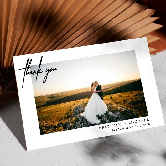 Hand-Lettered Modern Foto Love & Thanks Dankeskarte