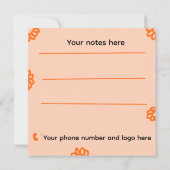 Hand-Lettered Orange Thank You Card Dankeskarte (Rückseite)