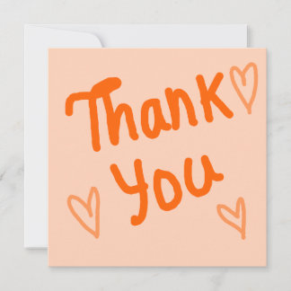 Hand-Lettered Orange Thank You Card Dankeskarte