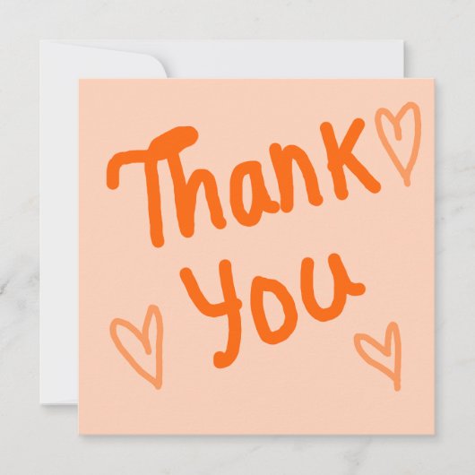 Hand-Lettered Orange Thank You Card Dankeskarte (Vorderseite)