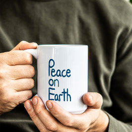Hand-lettered Peace on Earth Wishes Zweifarbige Tasse