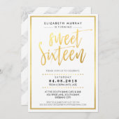 HAND LETTERED SCRIPT 16 trendige Hot-Gold-Folie Einladung (Vorne/Hinten)