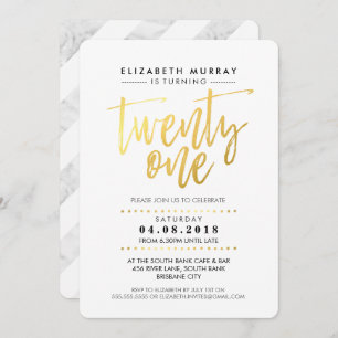 HAND LETTERED SCRIPT Typ einfache Goldfolie Marmor Einladung