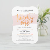 HAND LETTERED SCRIPT Typ trendy Kupferrot Rosa Einladung (Stehend Vorderseite)