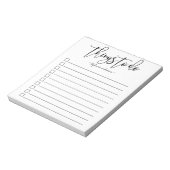 Hand-Lettered Things to Do Personalized Notizblock (Rotiert)