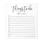 Hand-Lettered Things to Do Personalized Notizblock (Vorderseite)