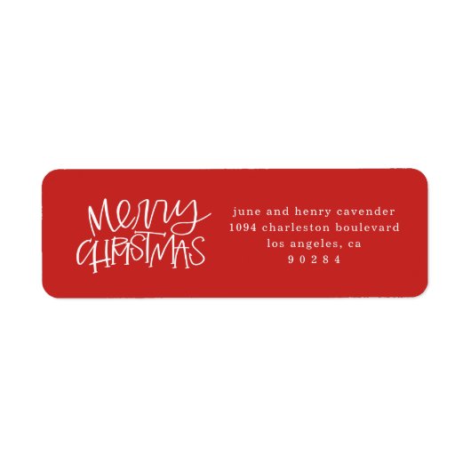 Hand Lettered Weihnachts-Rücksendeadresse (Vorne)