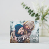 Hand Lettering Christmas Joy Holiday Postkarte (Stehend Vorderseite)