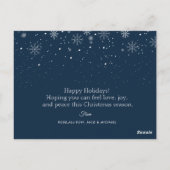 Hand Lettering Christmas Joy Holiday Postkarte (Rückseite)