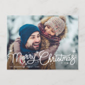 Hand Lettering Christmas Joy Holiday Postkarte (Vorderseite)