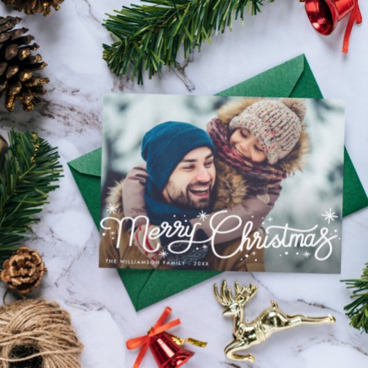 Hand Lettering Christmas Joy Holiday Postkarte