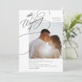 Hand Lettering Photo Wedding Einladung (Stehend Vorderseite)