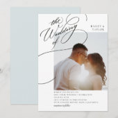 Hand Lettering Photo Wedding Einladung (Vorne/Hinten)