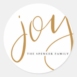 Hand Letters Joy Individuelle Name Runder Aufkleber