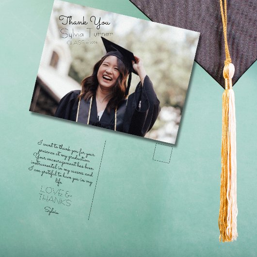 Hand Letting Abschluss Vielen Dank Postkarte