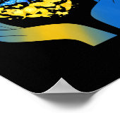 Hand-Liebe-Schmetterling Ukrainische Fahne zum Abb Poster (Ecke)