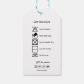 Hand Made & Care Instructions for Knitted Product Geschenkanhänger (Rückseite)