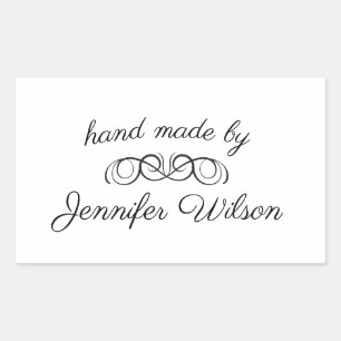 Hand Made   Personalisierter Aufkleber