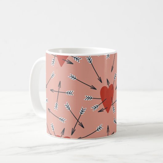 Hand made seamless pattern with flat illustrations kaffeetasse (Vorderseite Links)