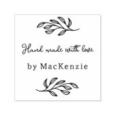 Hand Made With Love Personalized Botanical Leaf Permastempel (Design)