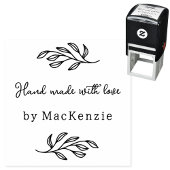 Hand Made With Love Personalized Botanical Leaf Permastempel